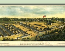 24x36 Poster; Map Parole Camp Annap olis Maryland 1864 ...
