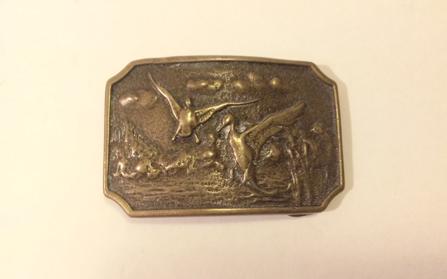 Vintage Duck Brass Belt Buckle Signed Haute Juice