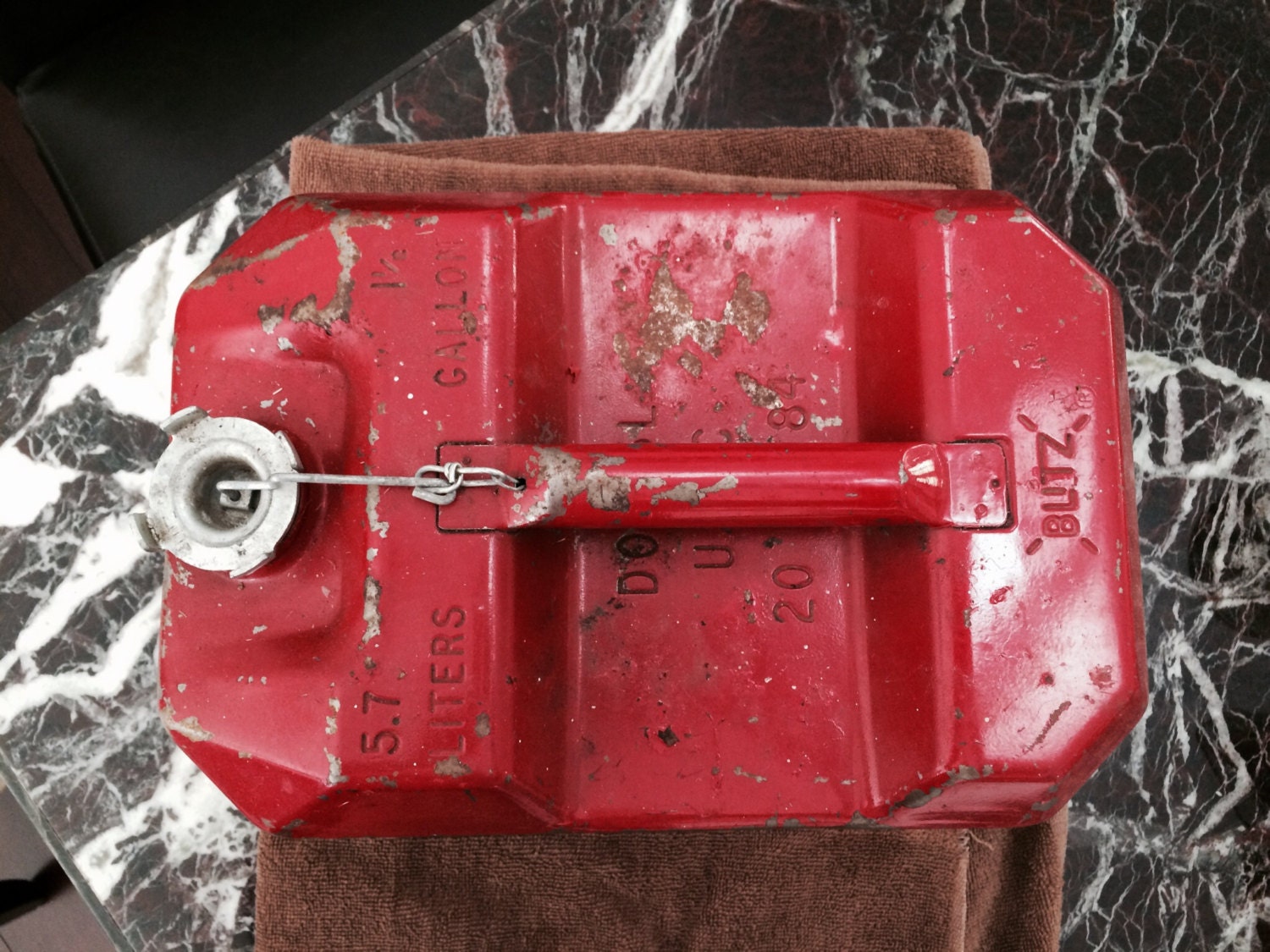 Vintage Blitz Fuel & Tool Mate gas can and tool box