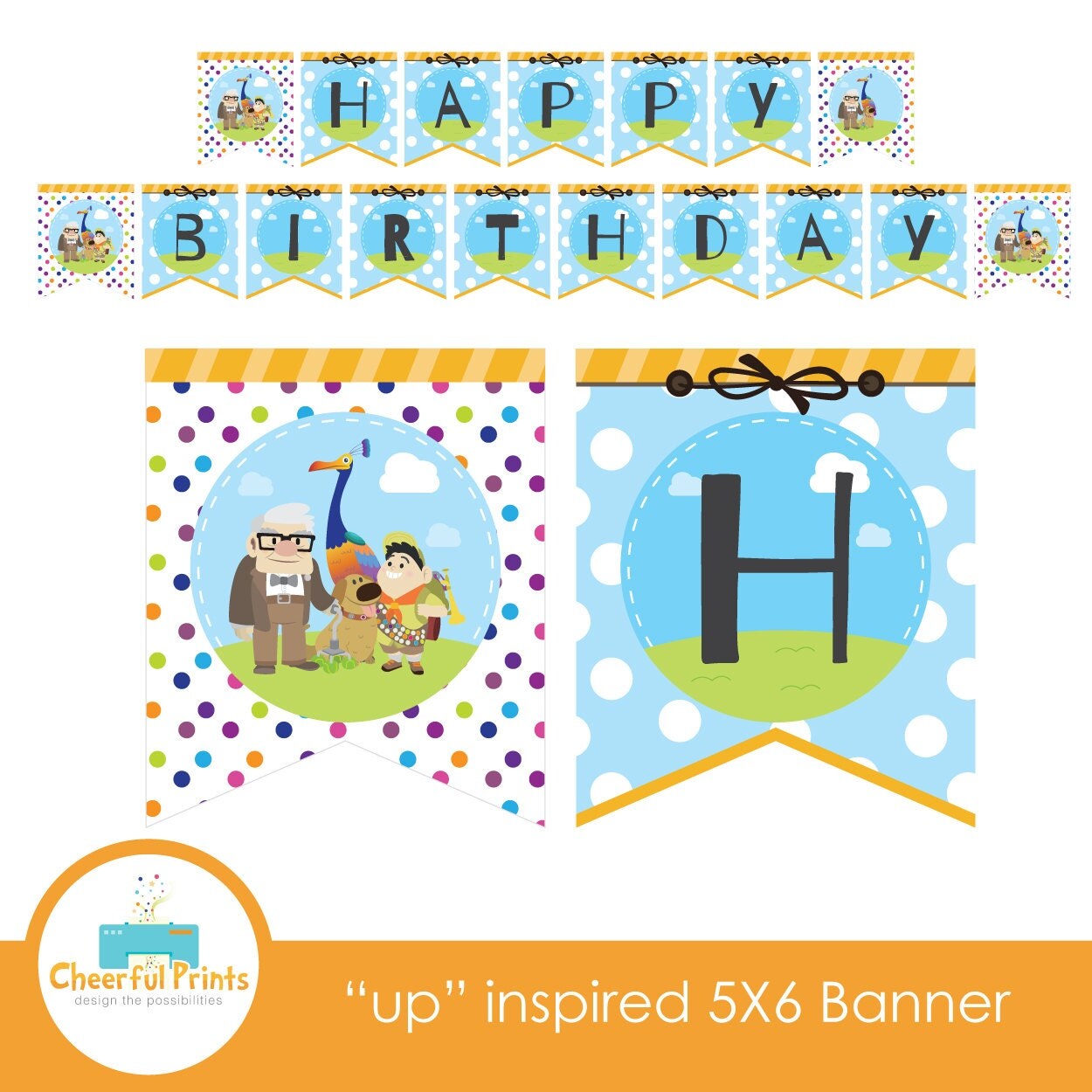 Disney Pixar UP inspired banner 5x6 Digital file by cheerfulprints