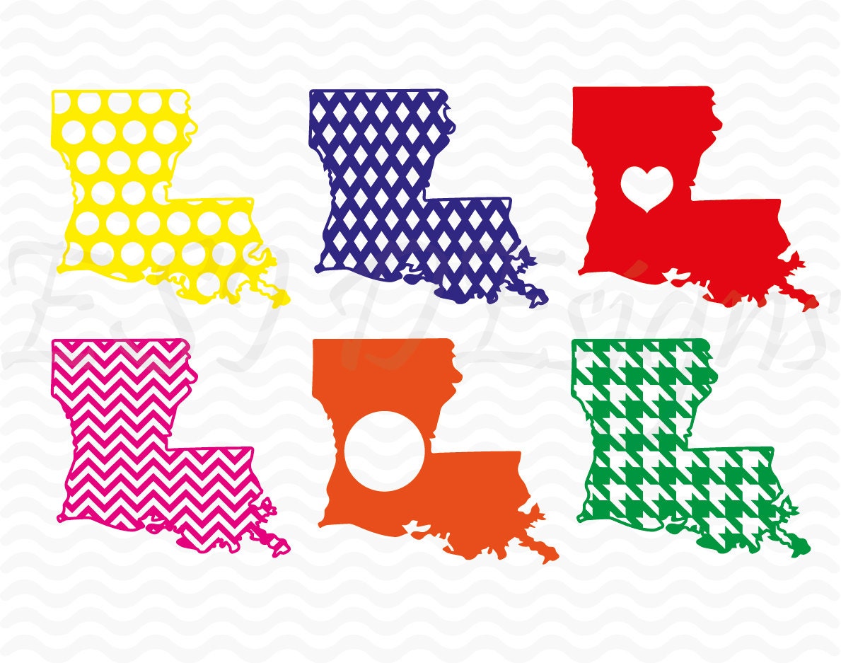 Download Louisiana monogram pattern designs SVG DXF EPS Vinyl Cut