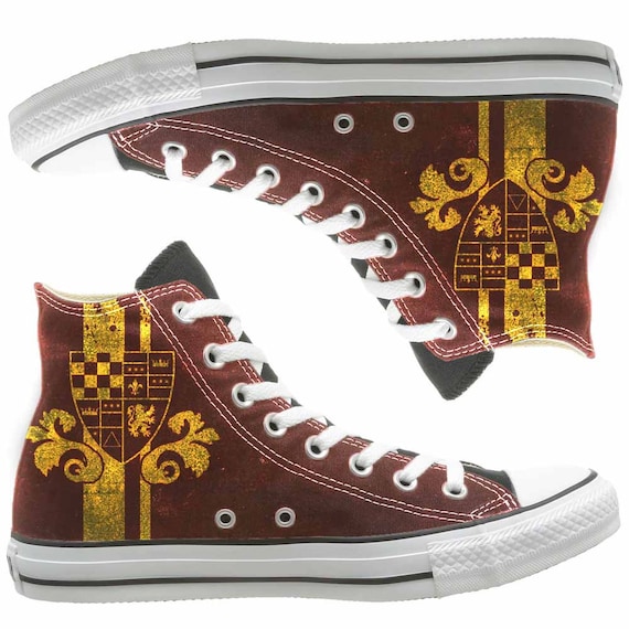 Harry Potter Gryffindor painted shoes, custom shoes by natalshoes