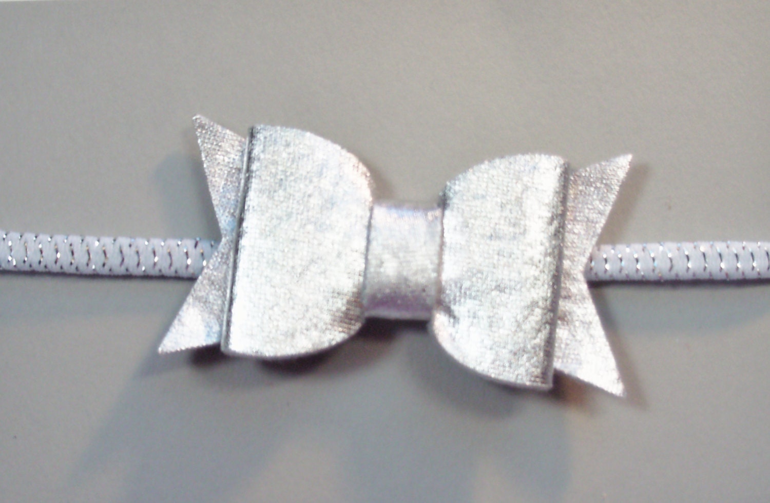 446 New baby headbands claire's 445 Silver metallic Claire bow headband. Baby hair bow by WhimsyFelt 