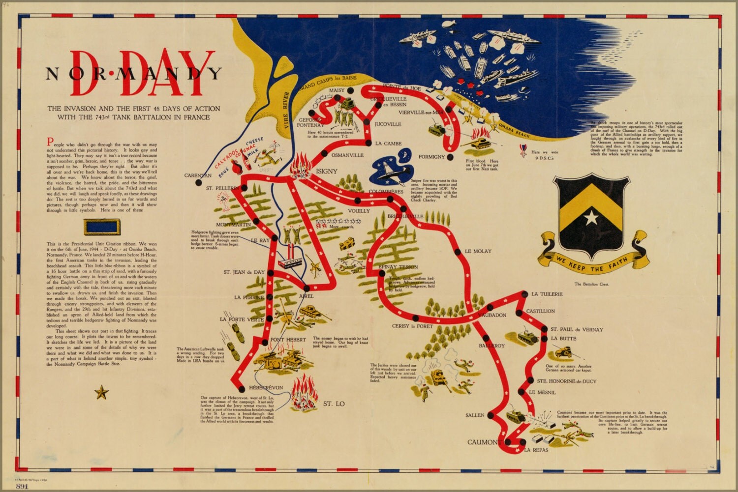 24x36 Poster Map Of D Day Normandy France 743Rd Tank   Il Fullxfull.699458321 Guyd 