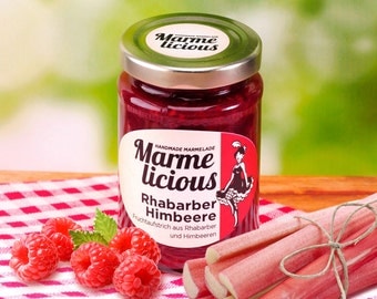 Rhubarb raspberry jam fruit spread