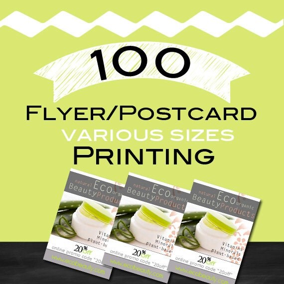 100 Flyers/ Postcard Printing Glossy/Matte by MMGraphicsStudio