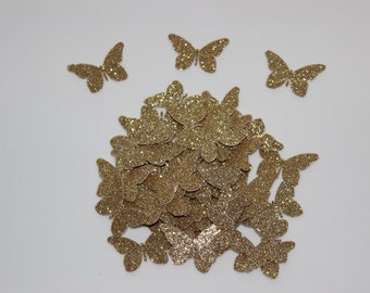 2015 Cinderella Inspired Party Decorations; Gold Glitter Butterflies; Butterfly Confetti; Butterfly Die Cuts; Table Party Decor; Scrapbook
