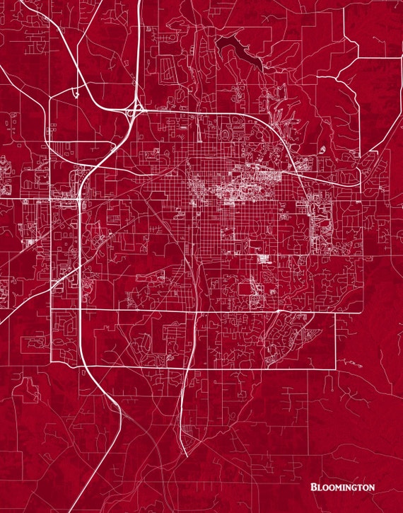 Bloomington Indiana Aerial Street Map