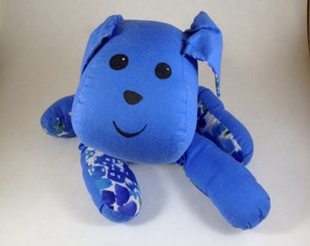 blue stuffed dog toy