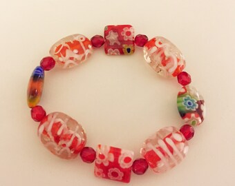 Item #113 Lampwork glass stretch bracelet