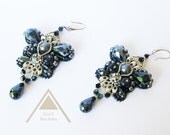 Luxury earrings blue and silver "Georgia"