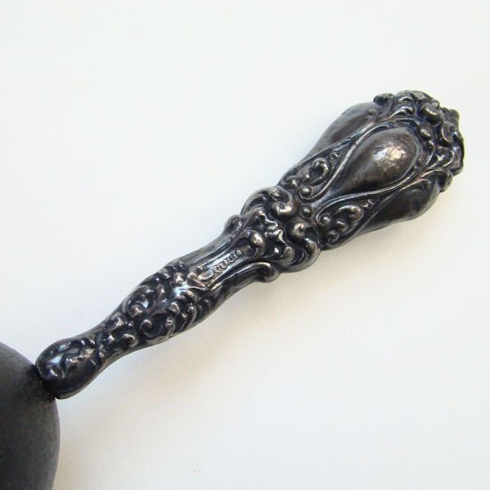 Old Vintage Sterling Silver Handle Darning Egg Sock Darner