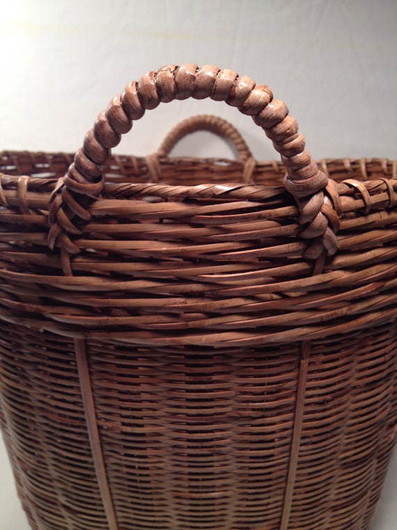 Large Vintage Handmade Gathering Basket by MidCenturyAmericana