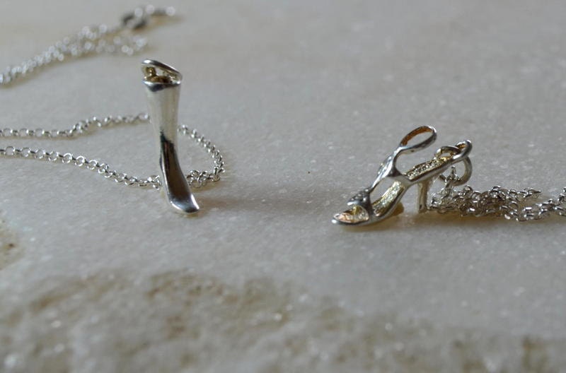 silver shoe necklace bridal gift shoe jewelry sterling