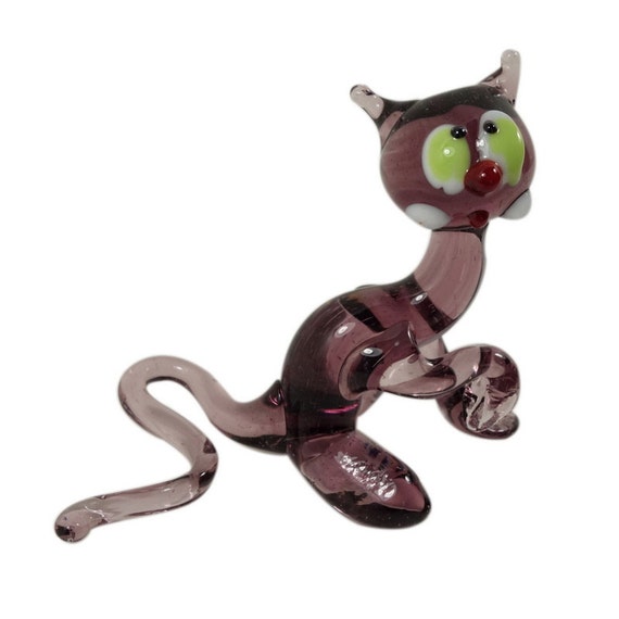 hand blown glass cat