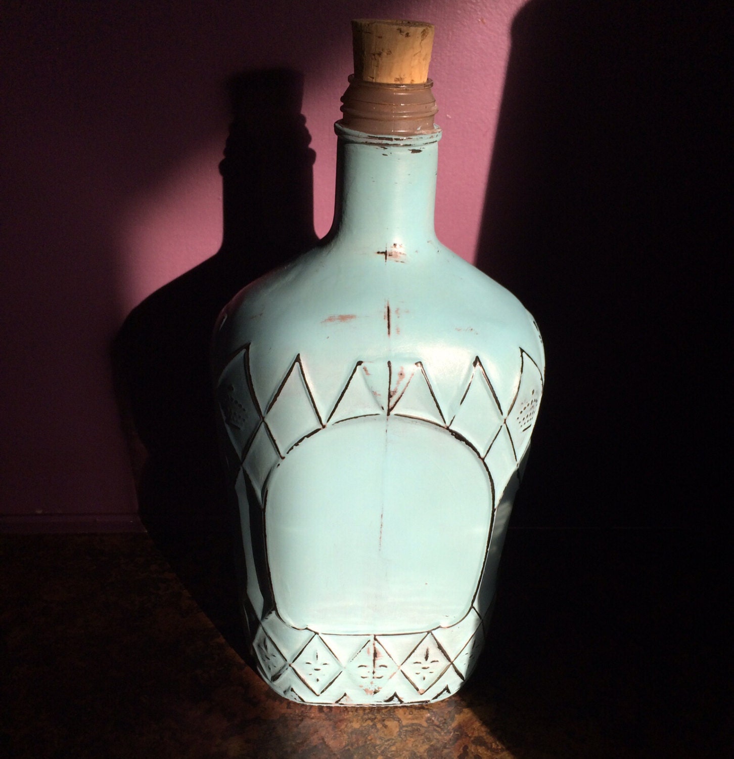 Hand painted Liquor bottles vintage inspired by CreationsbyJennieB