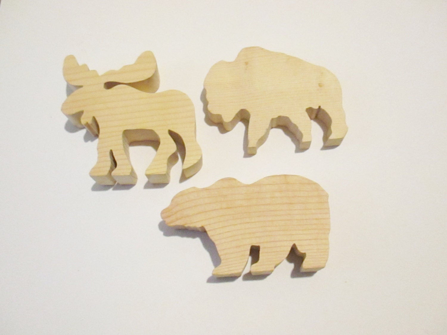 Unfinished Wood Shapes Moose Bear Buffalo Wood by TheSupplyDestash
