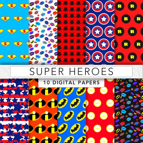Super hero digital Papersuperhero paperscrapbook