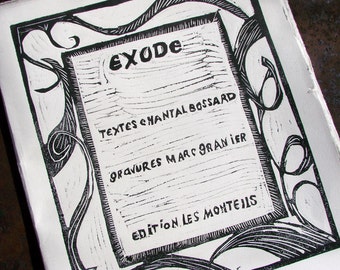 Livre d'artiste - Beau livre - Poésie du désert - Livre de poésie - Livre de l'exode, Livre de gravure - Edition limitée - Exode