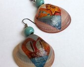 Seashell jewelry - Seashell earrings - Dangle shell earrings - Nautical jewelry - Decoupage earrings - Unique earrings - Ooak gift Seashell jewelry - Seashell earrings - Dangle shell earrings - Nautical jewelry - Decoupage earrings - Unique earrings - Ooak gift