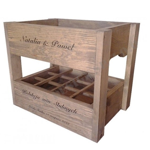 wood box with dividers for 12 wine bottles four by WooodLand
