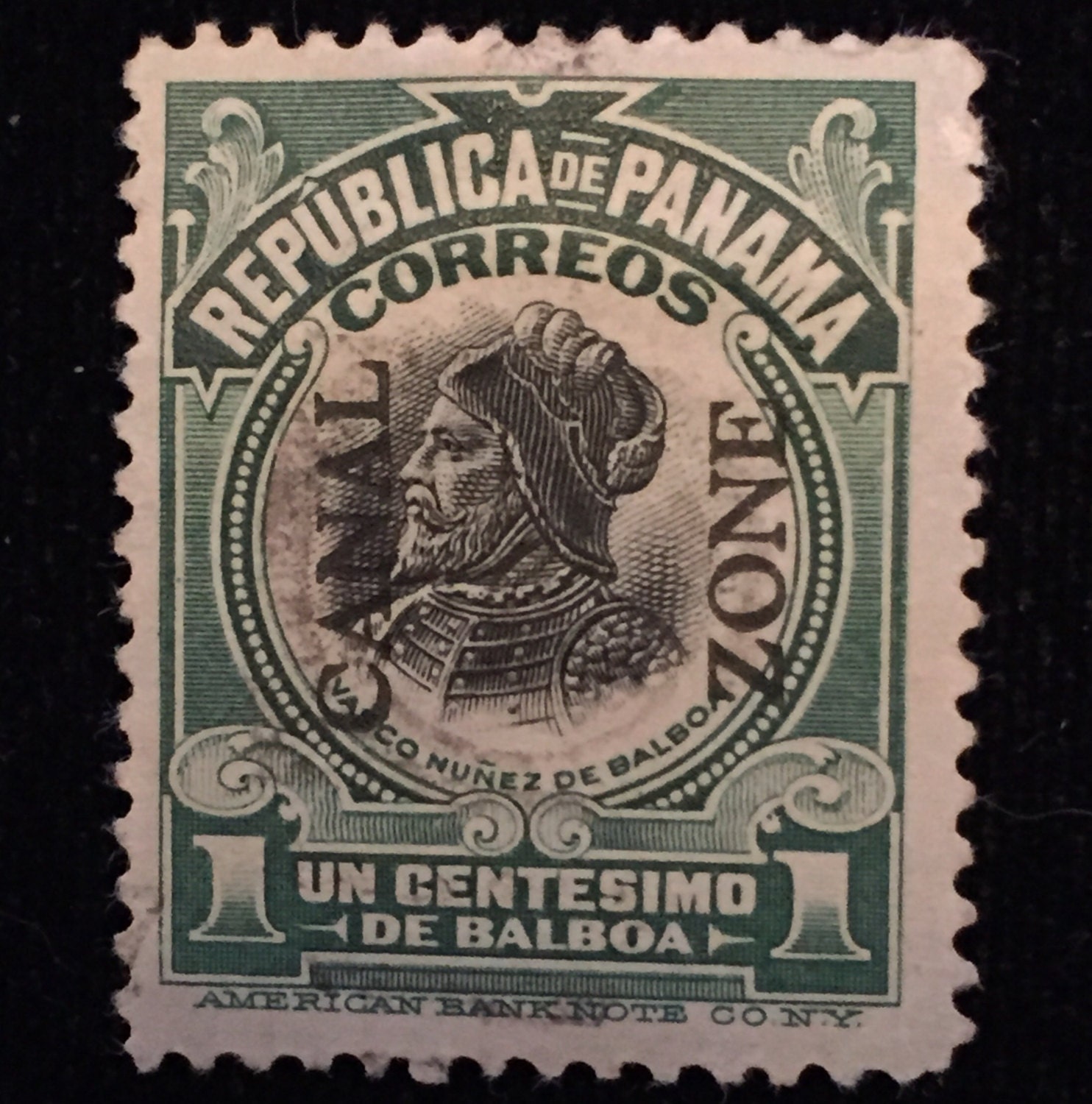 Rare Panama Canal Zone stamps Scott c46 Balboa by GoldMinesLLC