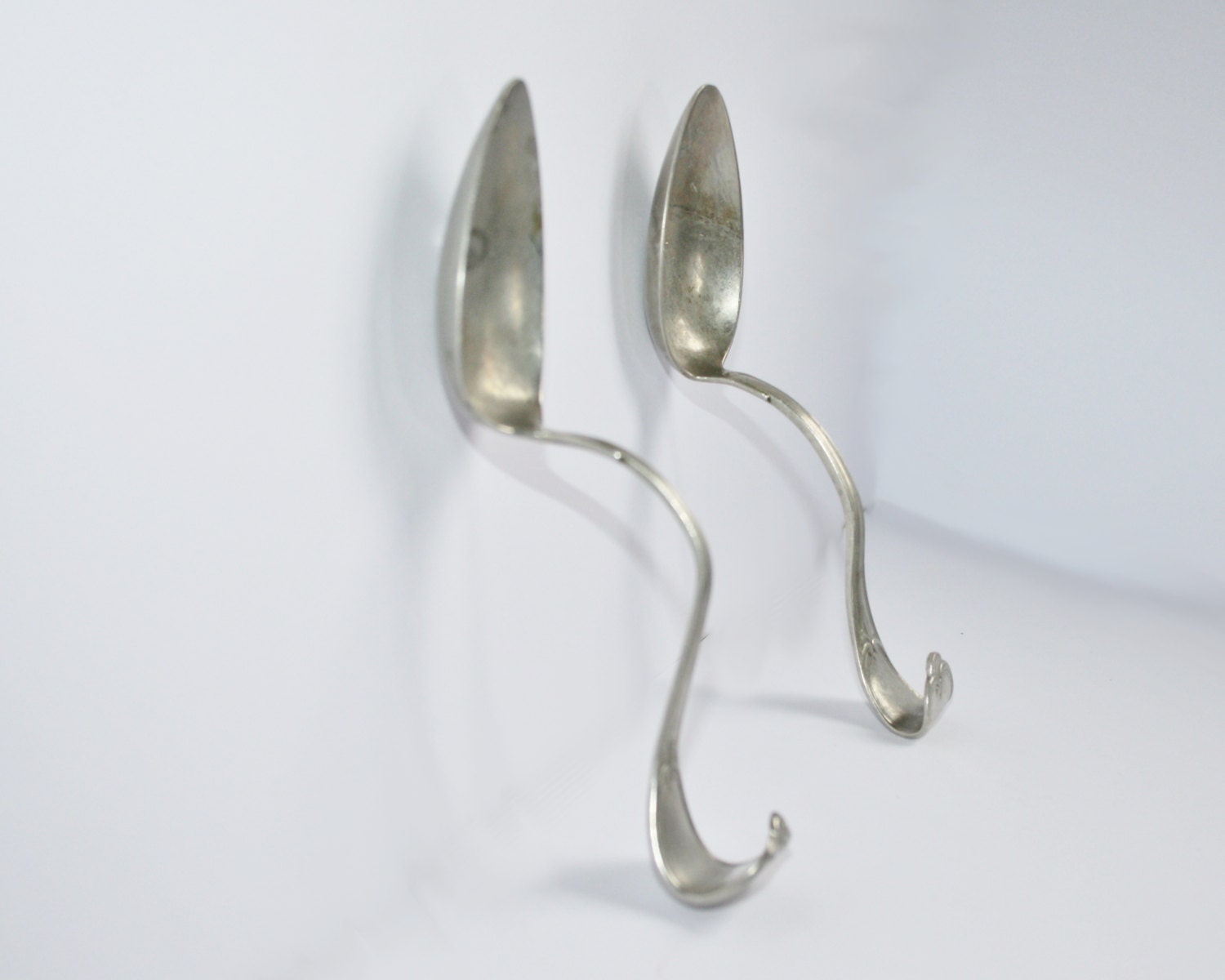 Spoons Set of 2, Upcycled Spoon Hook, Upcycled Silverware, Key Holder