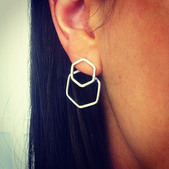 Hexagon Earrings by Handmadebylovisa on Etsy