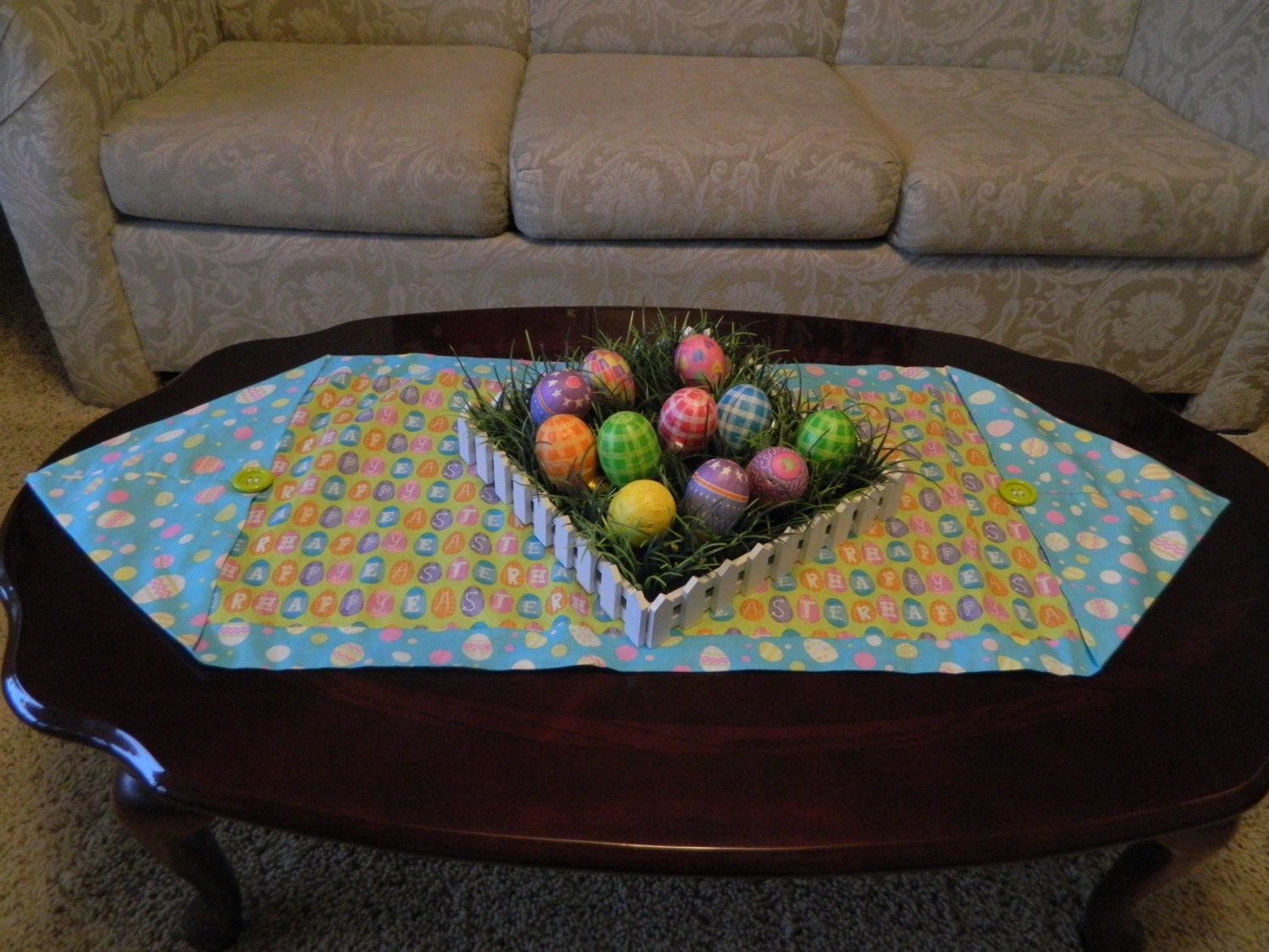 April Table Runner. Set a fun Easter tablescape or decorate a
