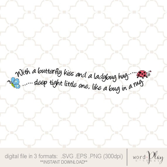 Download SVG Butterfly Kiss Ladybug Hug digital download clipart