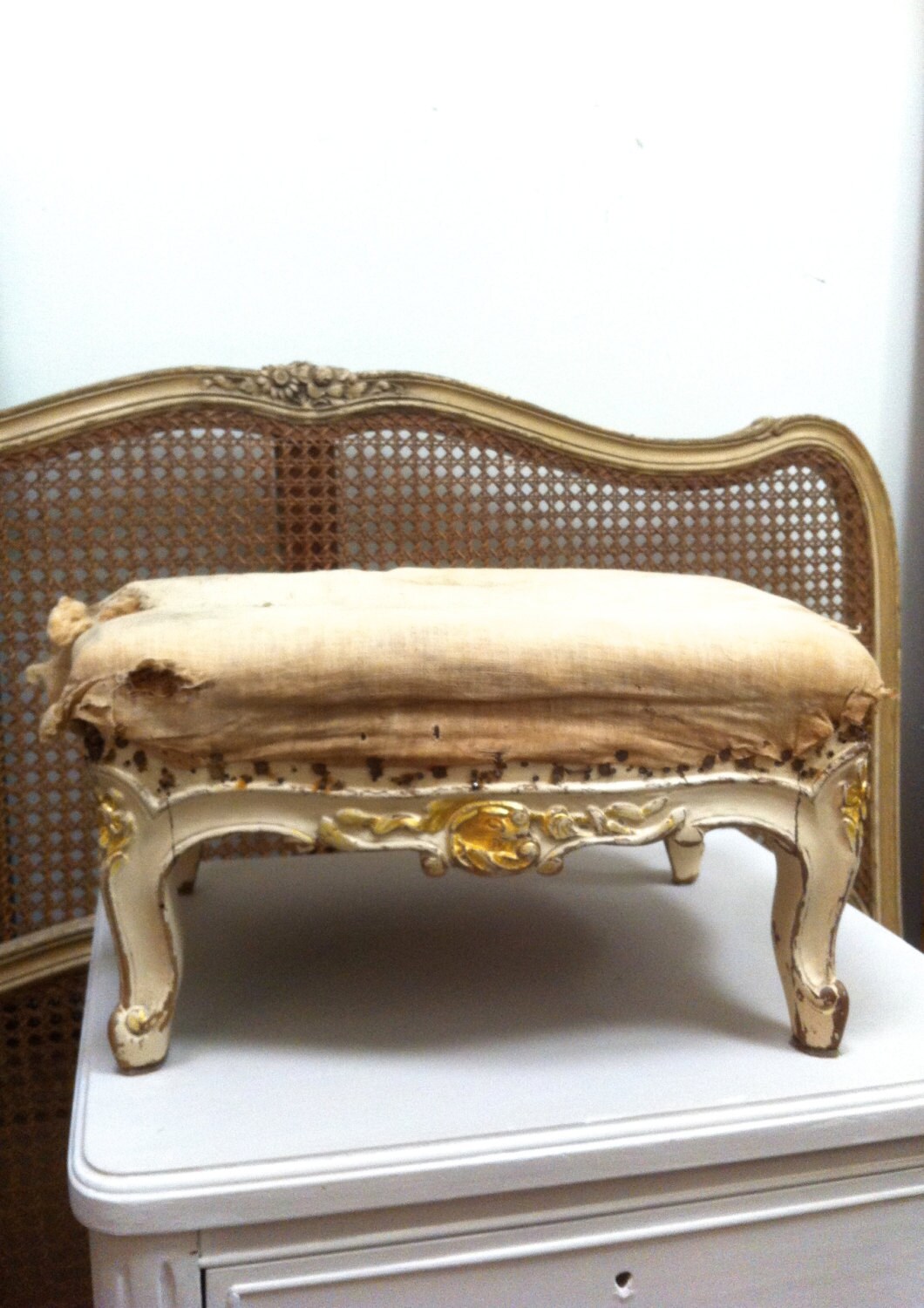 Antique French Foot Rest / Foot Stool / French Furniture