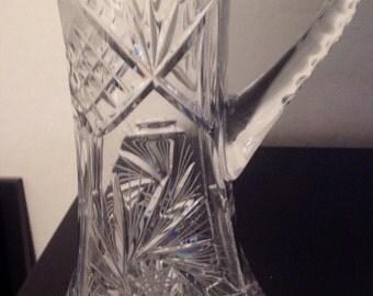 Tall Crystal Pitcher, Pinwheel Design