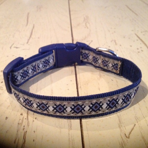 3/4 Wide Adjustable Custom Dog Collar with Beautiful Jacquard
