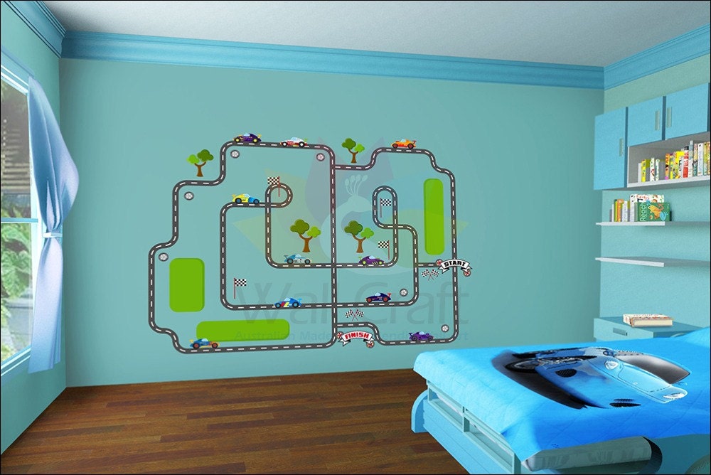 Racing Car Decals Racing Cars and Track Wall by WallCraftDecals