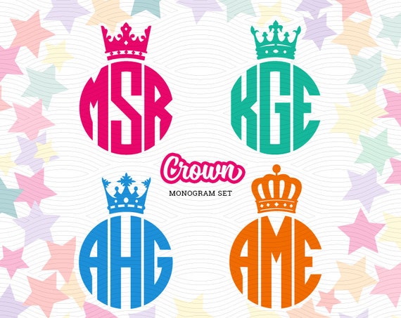 Download Royal Crown Monogram Frames SVG EPS DXF Studio3 Cutting