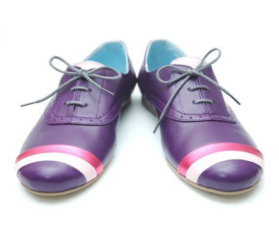 Purple Oxford Shoes by passepartouS on Etsy
