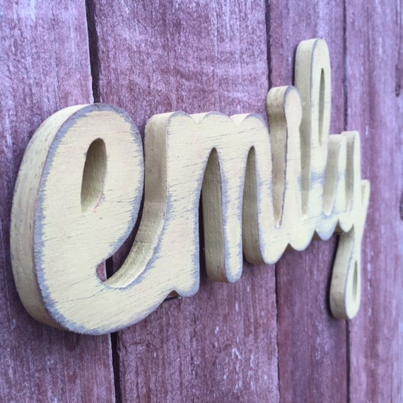 Emily Custom Wooden Name Sign Nursery Baby by lucysletters123