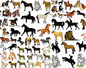 HORSE designs for embroidery machine, instant download