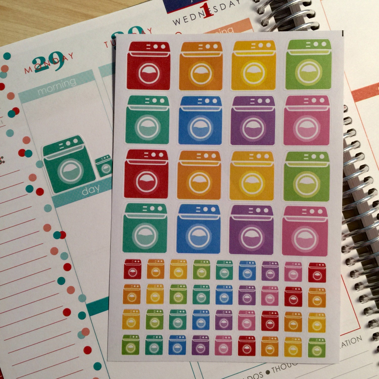 52 Laundry Functional Planner Stickers in two sizes by 3LBstudio