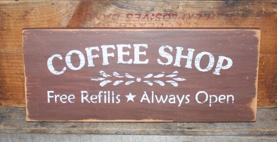 Items similar to Rustic Coffee Shop Wood Sign on Etsy