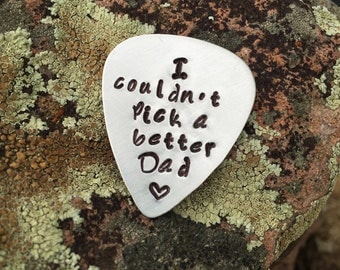 hand stamped guitar pick fathers day gift father daughter gift guitar pick dad father son gift daddy hand stamped dad guitar pick gift