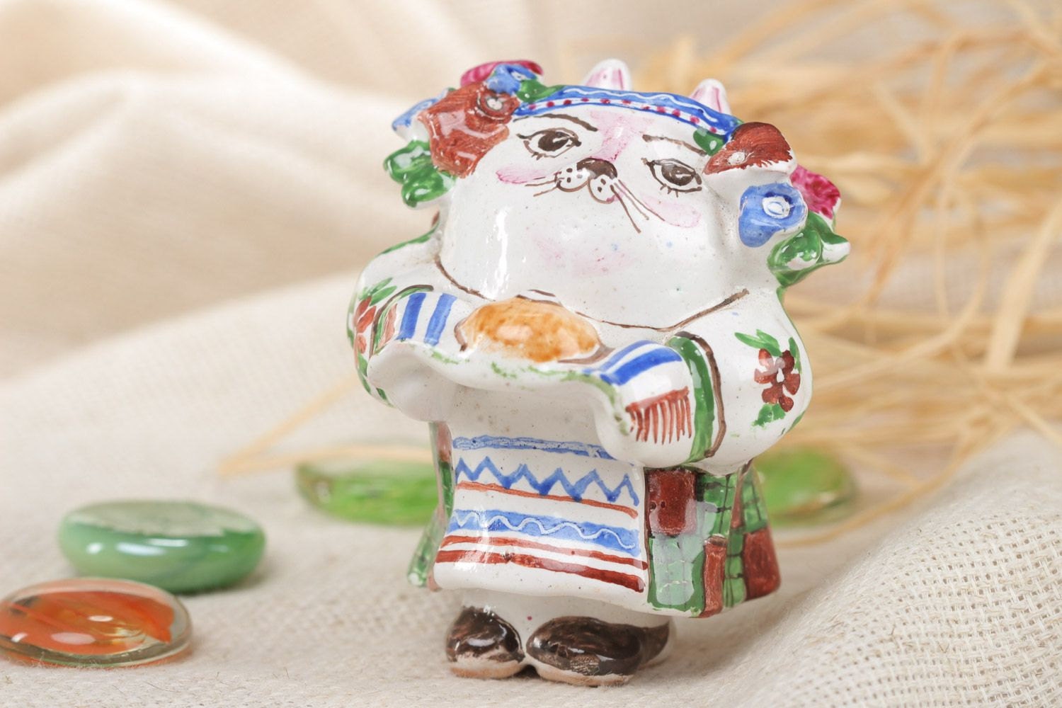 Beautiful decorative homemade clay figurine by ClayCraftsman