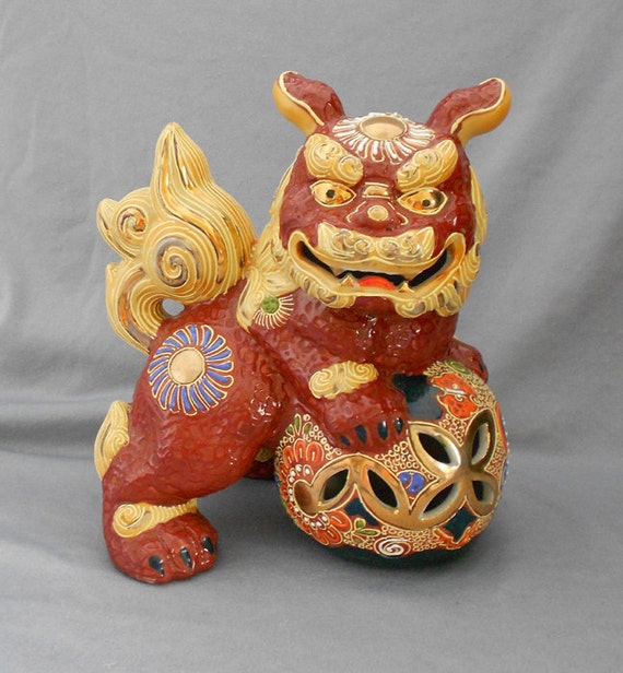 porcelain foo dog statues