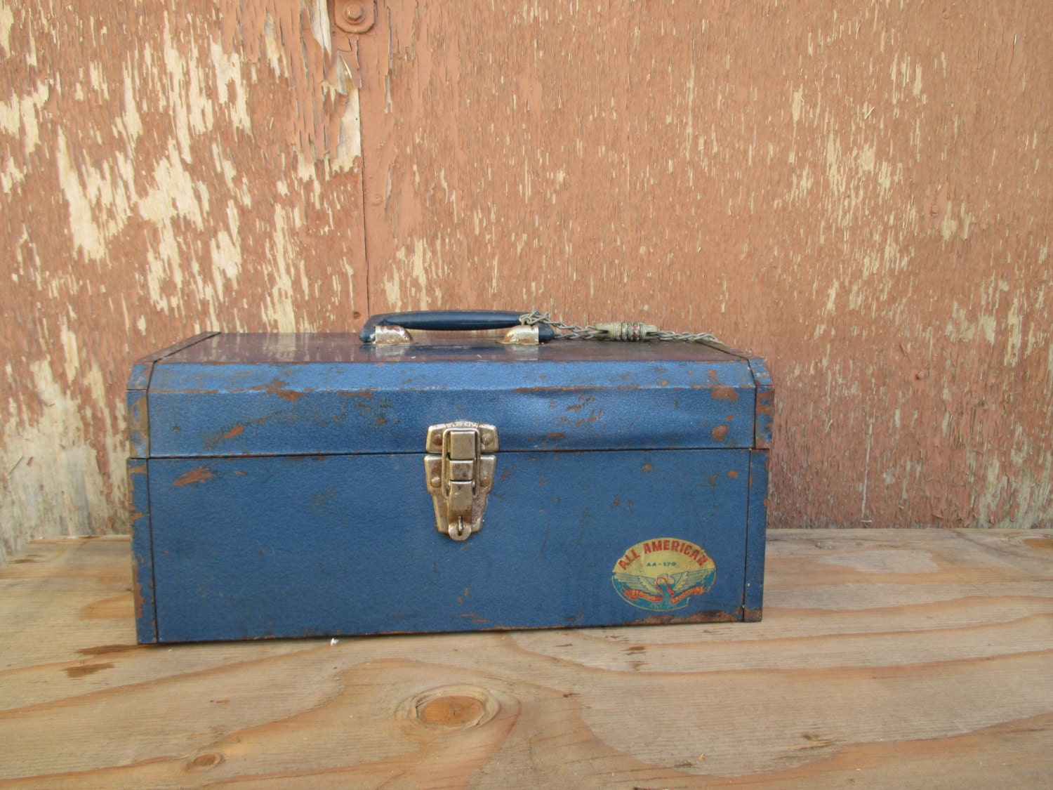 Vintage Blue Tool Box All American Tool Box Vintage Metal Box
