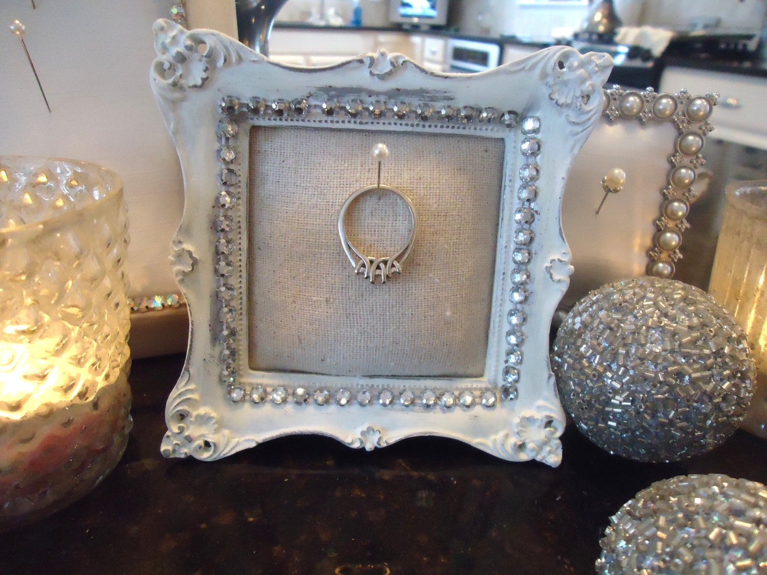 Classic Wedding Ring Holder / Display by ThatchandSloane on Etsy