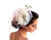 White  ivory & Wild Flowers Fascinator â€“ Bridal Perfection!