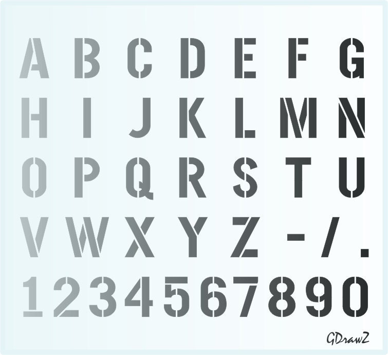 letters and numbers for packaging box fragile stencile