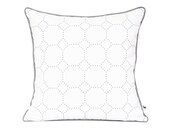 Geometric pillow, Grey octagon pattern, Modern decorative throw, Scandinavian decor, Handprinted cotton fabric, 18x18 inch