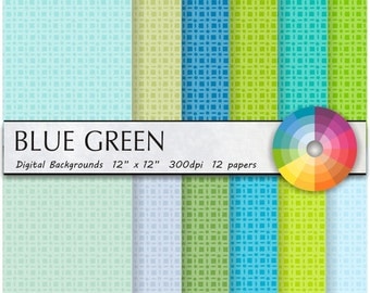 blue green digital paper blue green plaid digital paper pack digital paper packs scrapbooking paper scrapbook paper printable paper digital