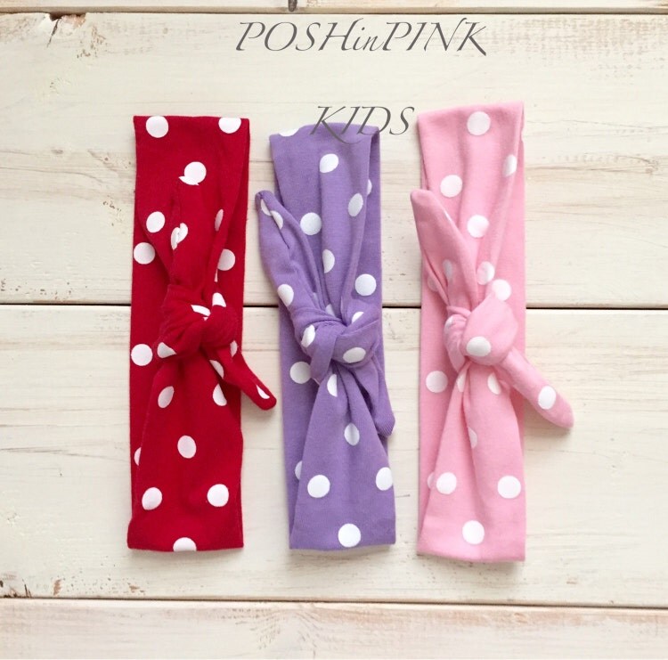 Girls head wrap tie knot headband baby headband by POSHinPINKKIDS